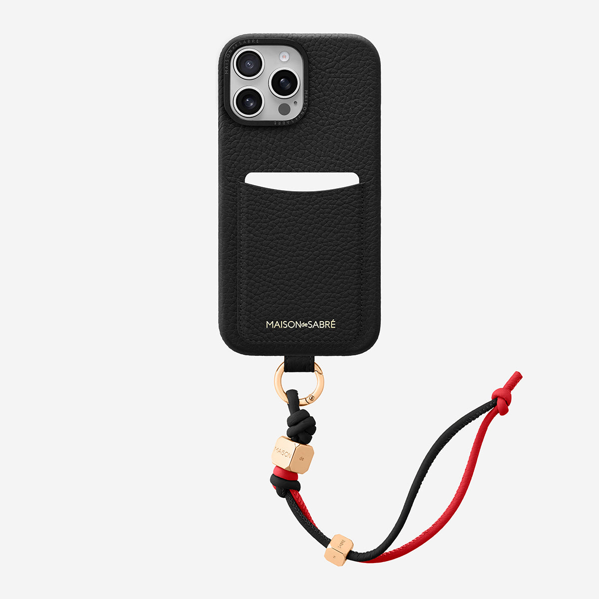 Maison de Sabre‘ iPhone16pro The Wristlet Phone Case iPhone 16 Pro - Black Caviar
