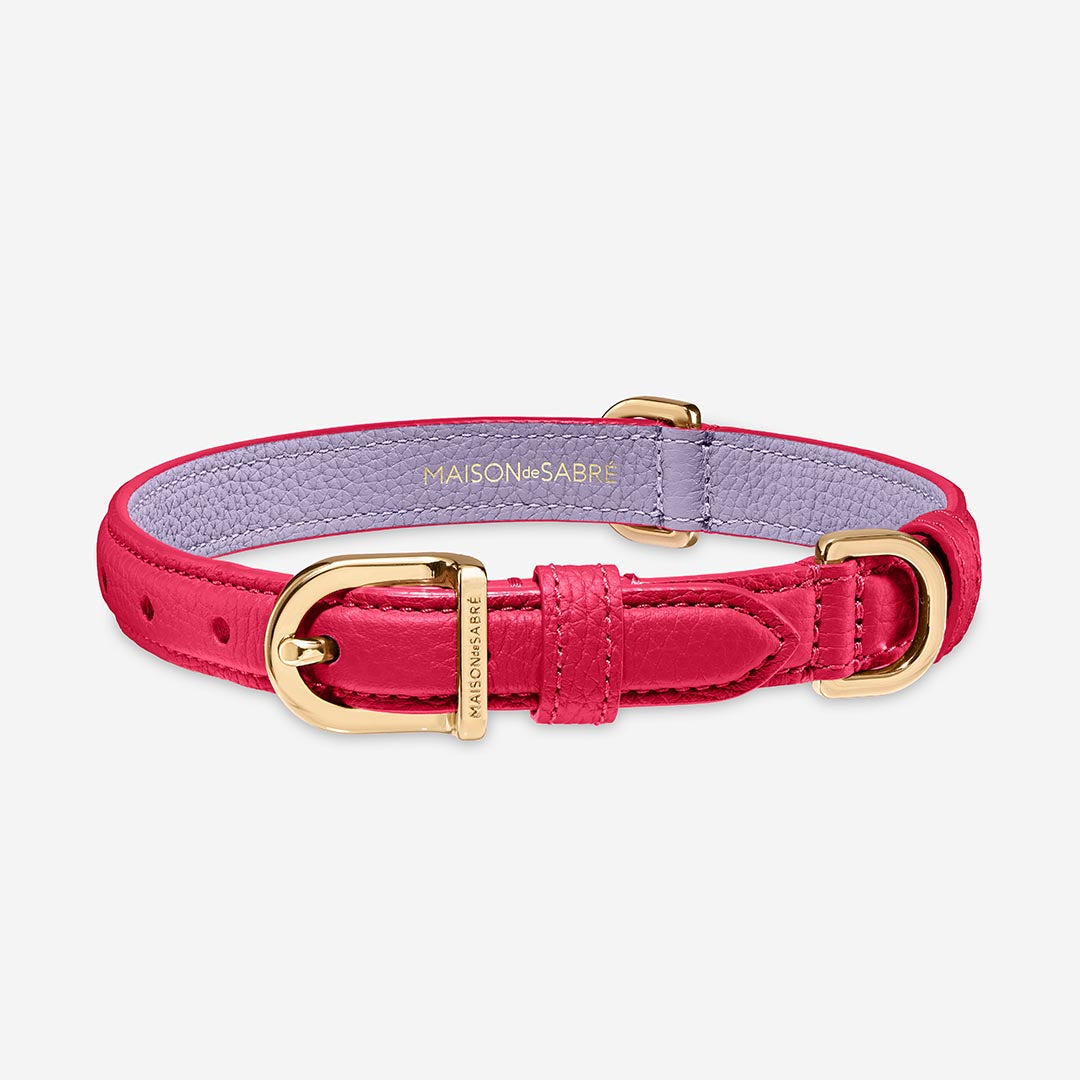 Lavender leather dog sales collar