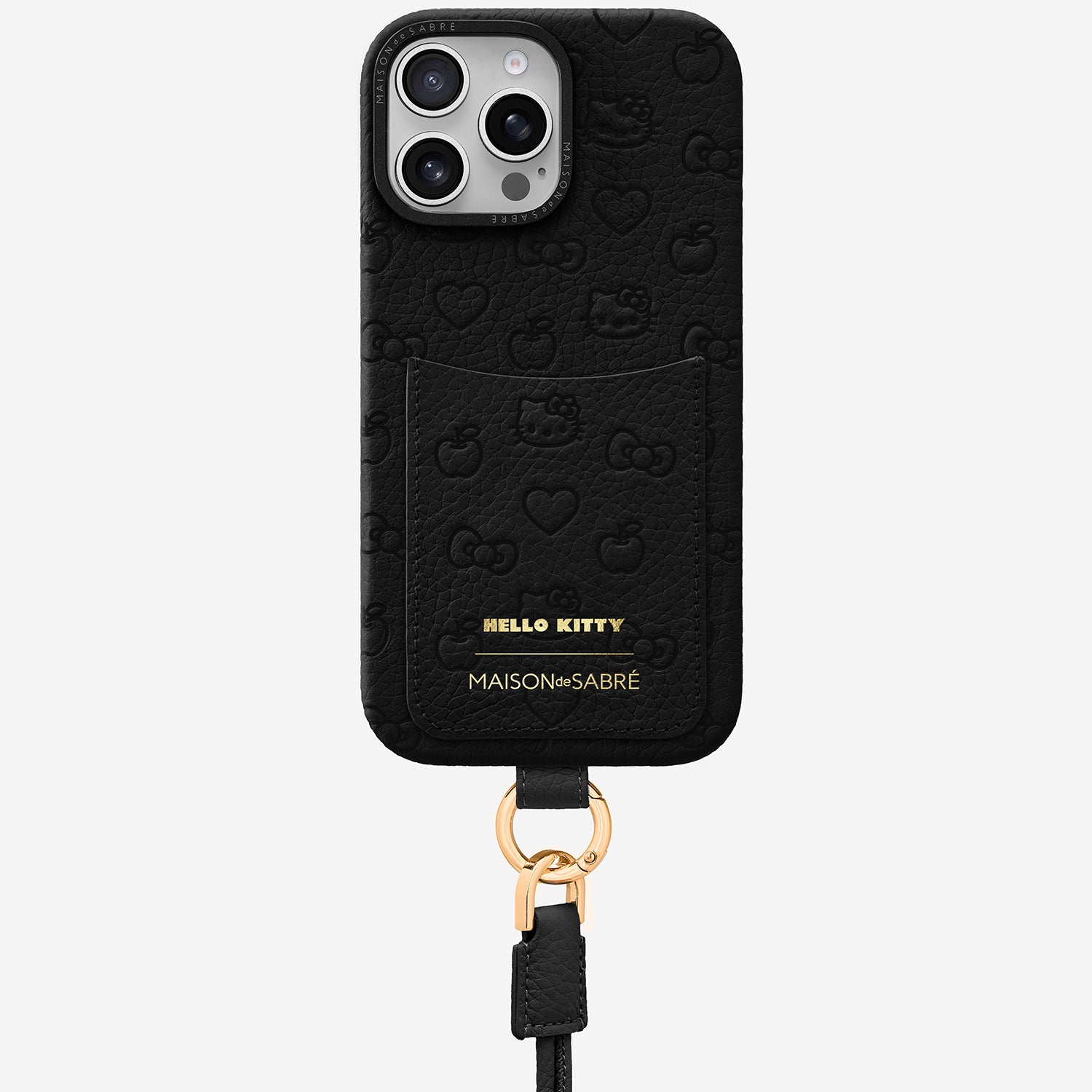 The Sling Phone Case iPhone 16 Pro Max - Black Caviar (Hello Kitty