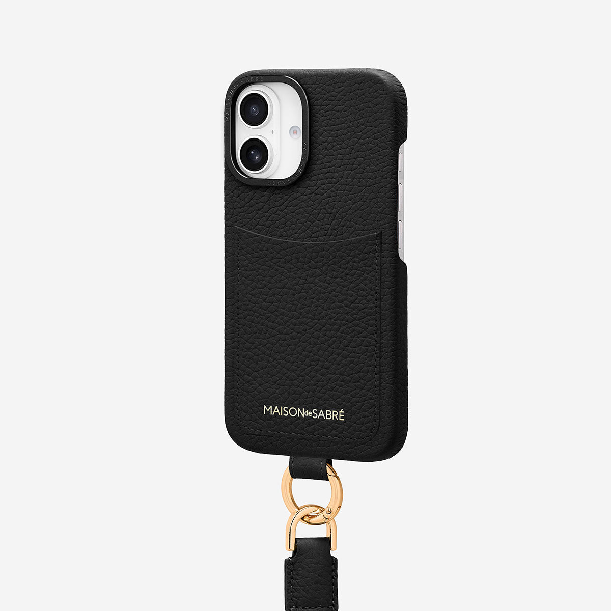 Sling Phone Case iPhone 16 in Black Caviar | MAISON de SABRÉ