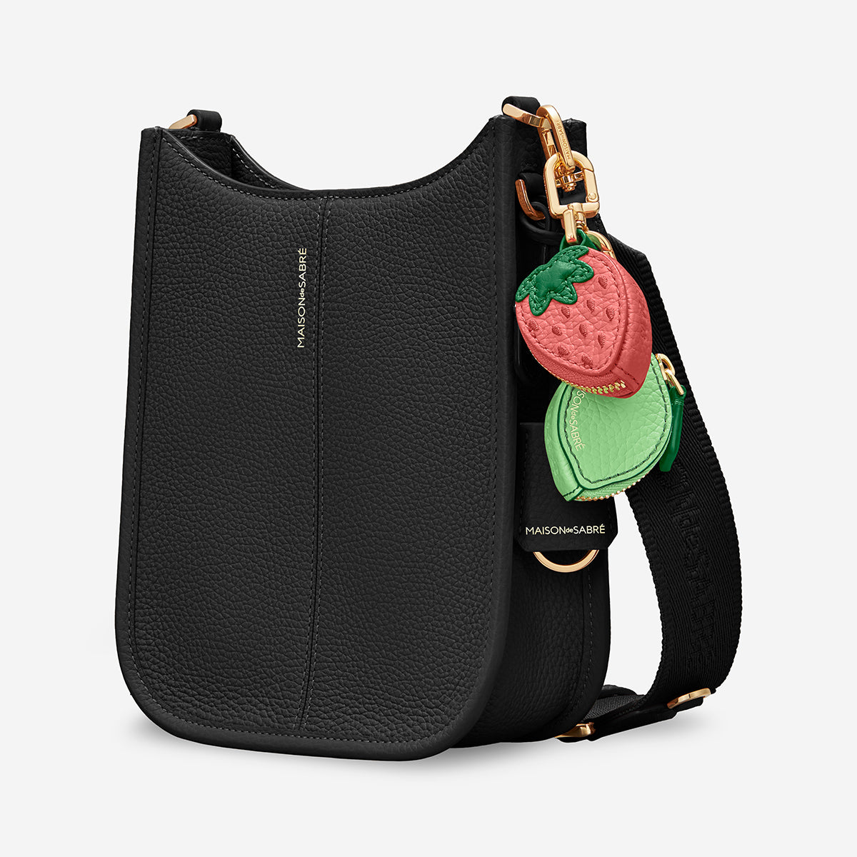 Mini Saddle Bag in Black Caviar | MAISON de SABRÉ