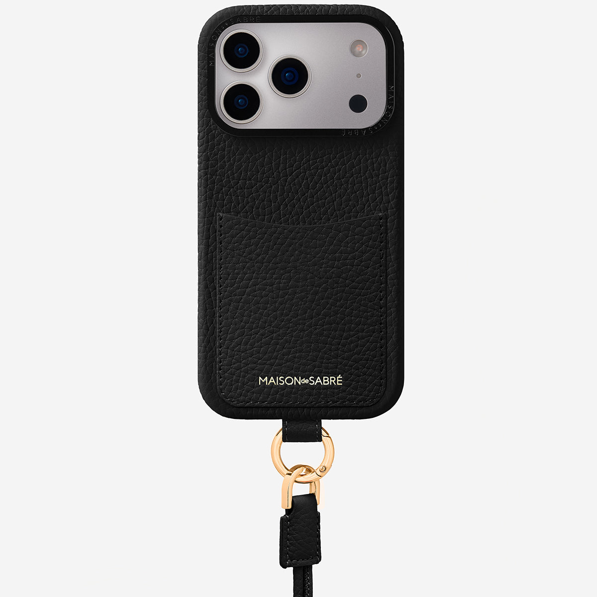 Sling Phone Case iPhone 17 Pro Max in Black Caviar – MAISON de SABRÉ