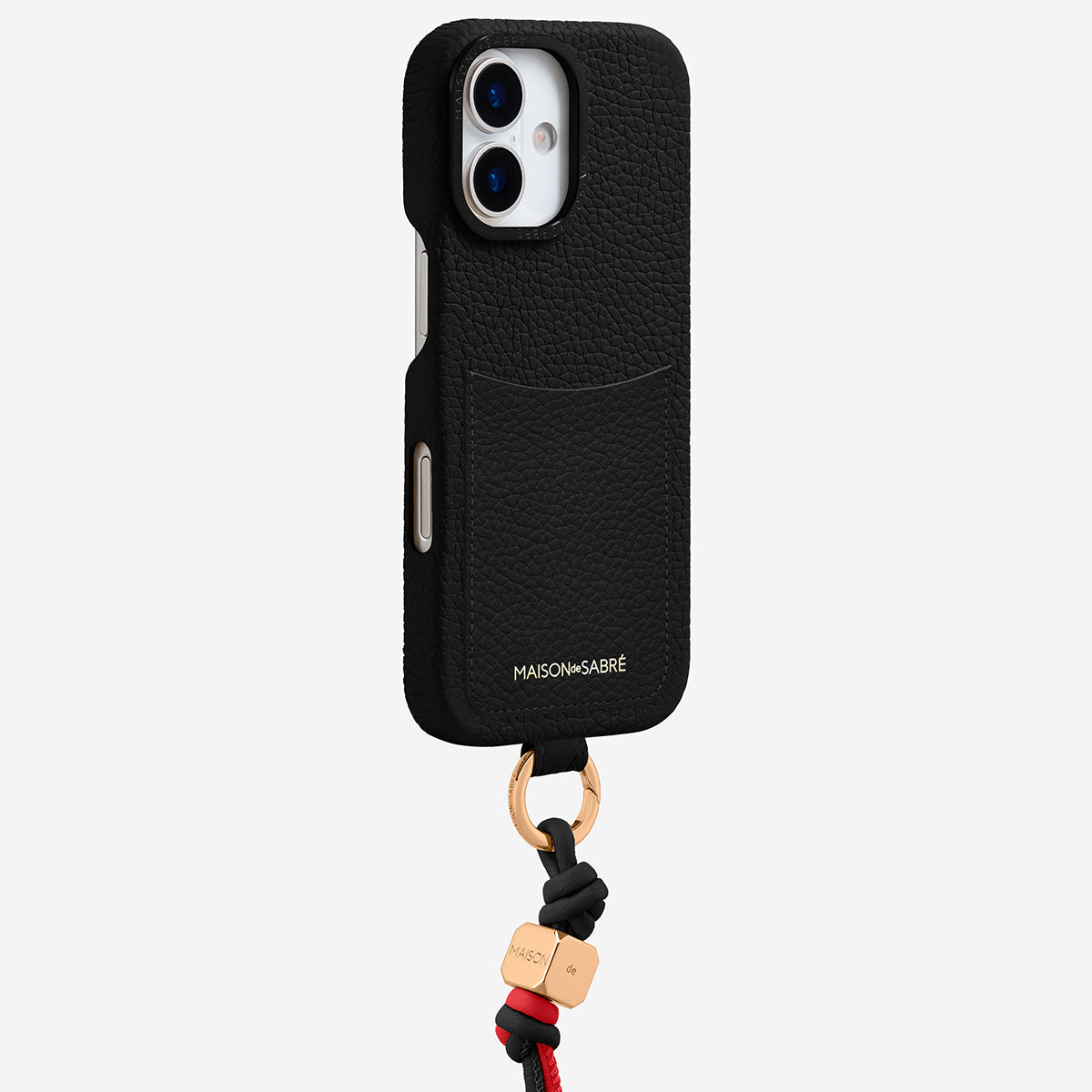 The Wristlet Phone Case iPhone 17 - Black Caviar – MAISON de SABRÉ