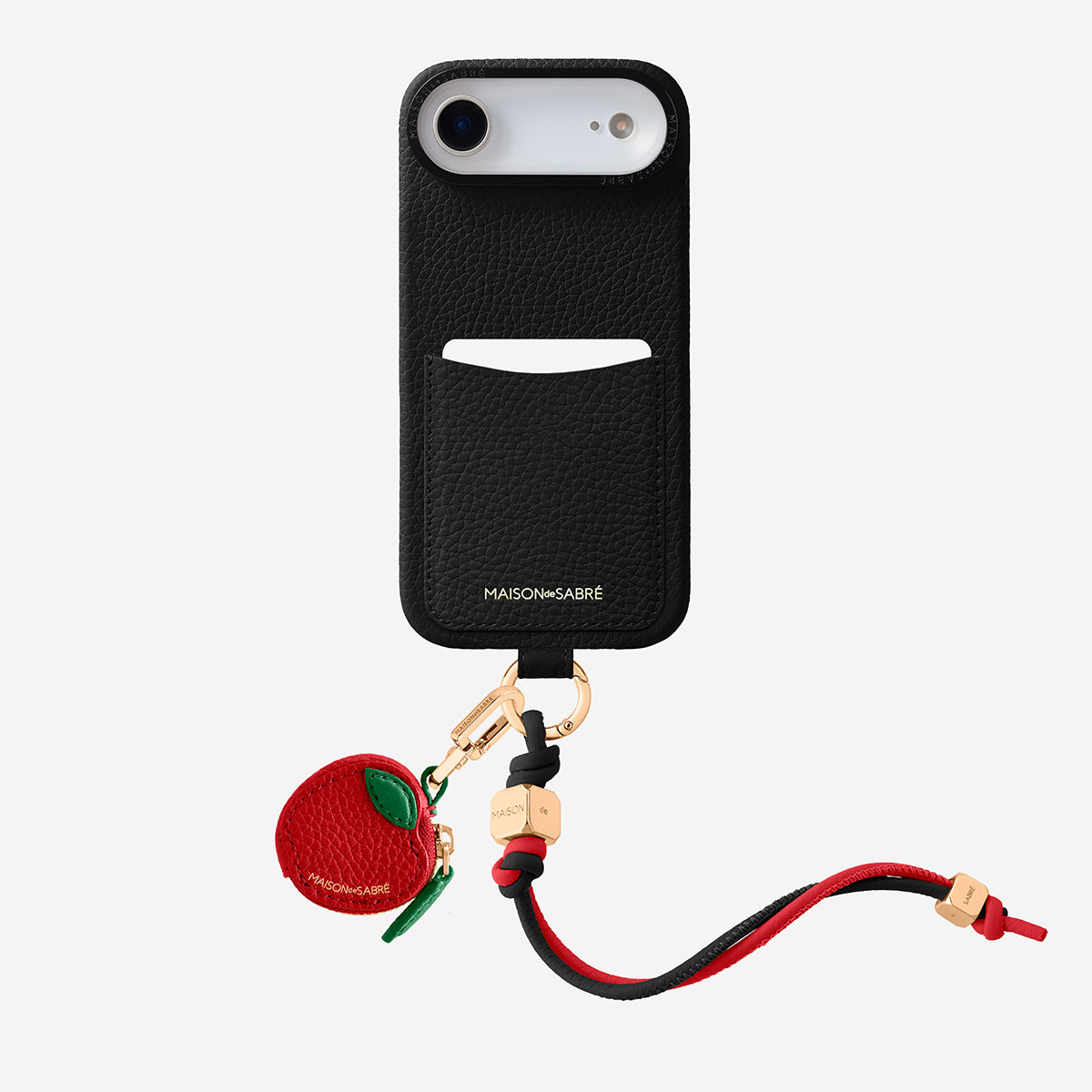 The Wristlet Phone Case iPhone 17 Air - Black Caviar – MAISON de SABRÉ
