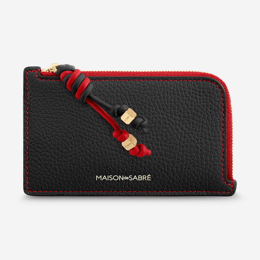 The Zip Card Holder - Rouge Noir