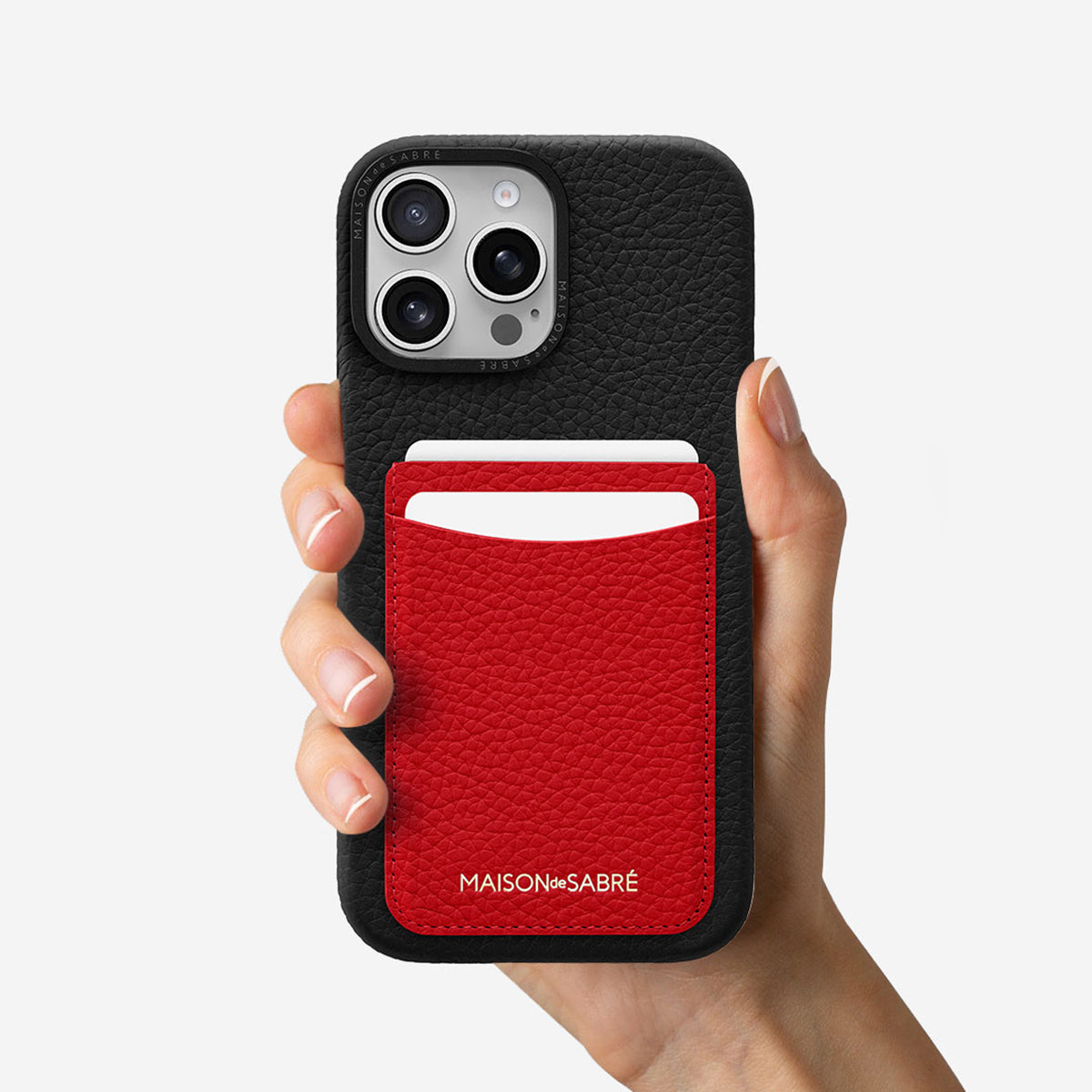 The Card Phone Case iPhone 16 Pro Max - Rouge Noir