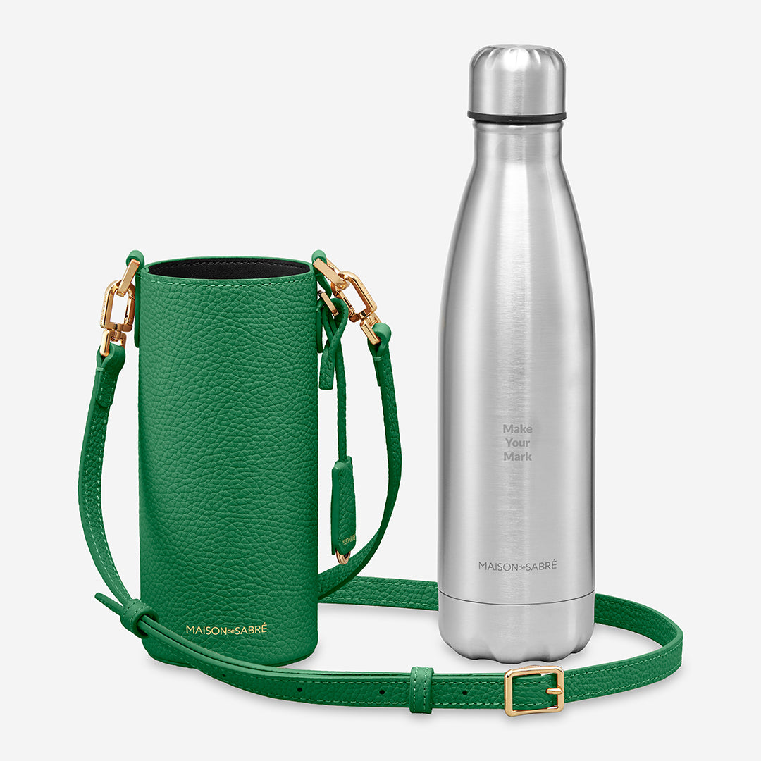 The Crossbody Water Bottle - Emerald Green