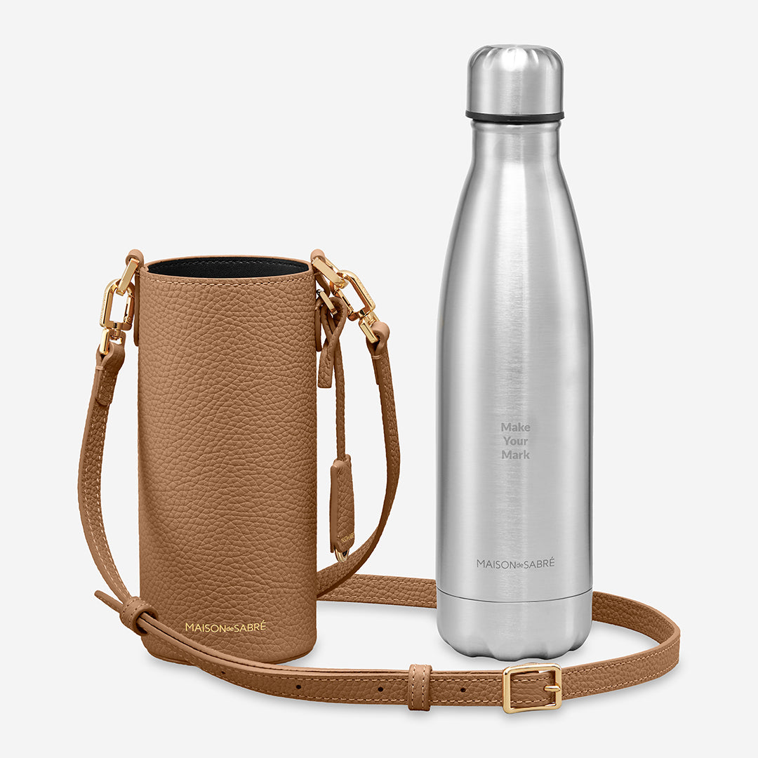 The Crossbody Water Bottle - Sandstone Brown