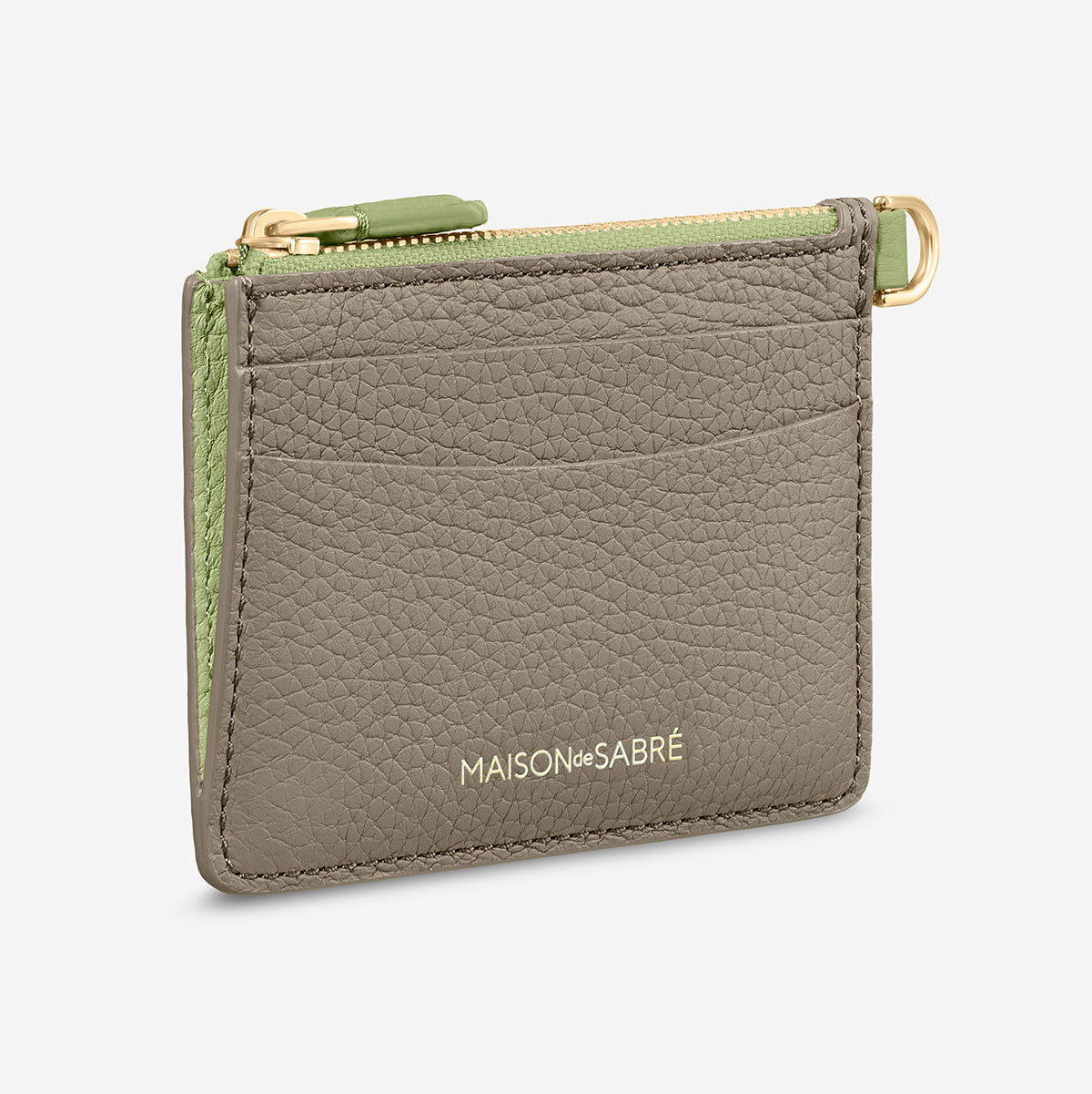 The Zipped Card Pouch - Cashmere Matcha