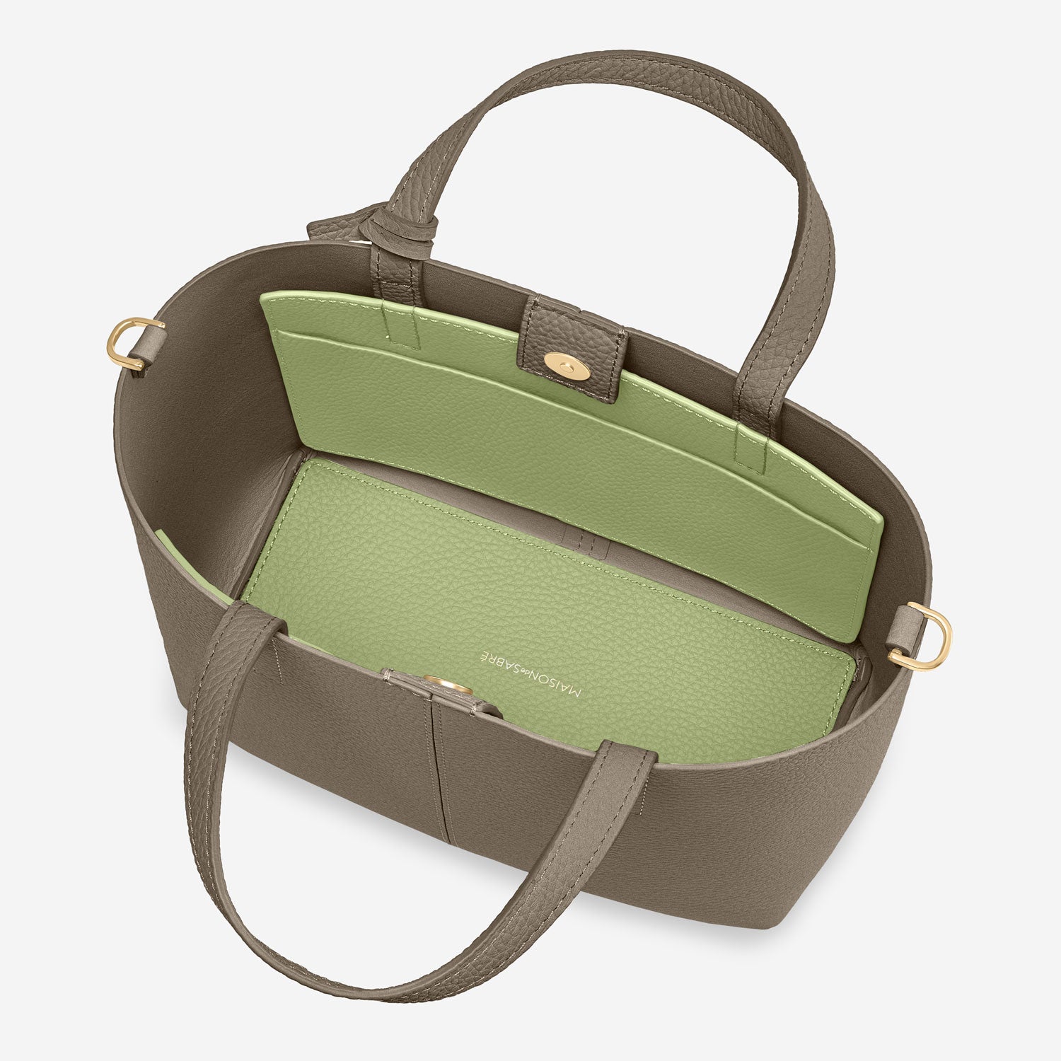 Small Soft Tote in Cashmere Matcha | MAISON de SABRÉ