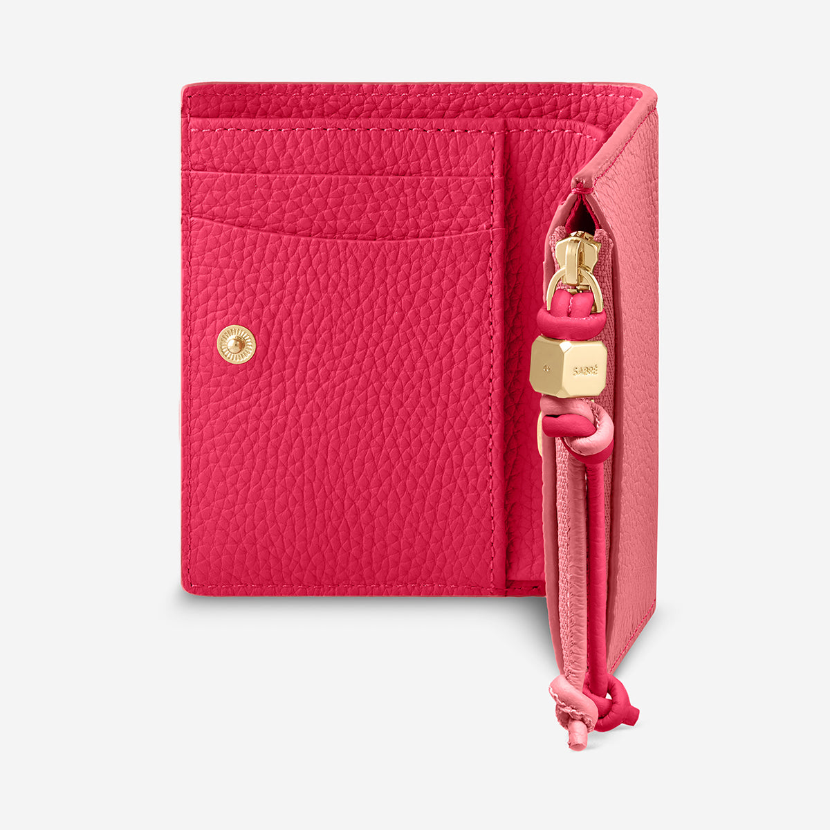 MAISON de SABRE レザーリード ピンク Bifold Wallet in Candy Fuchsia | MAISON de SABRÉ