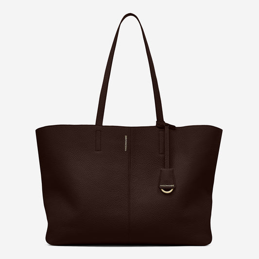 The Zipped Soft Tote - Espresso Brown