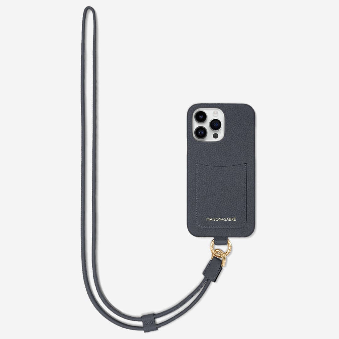新品MAISON de SABRE ショルダーストラップ付iPhone14pro The Sling Phone Case iPhone 14 Pro - Graphite Grey – MAISON de SABRÉ