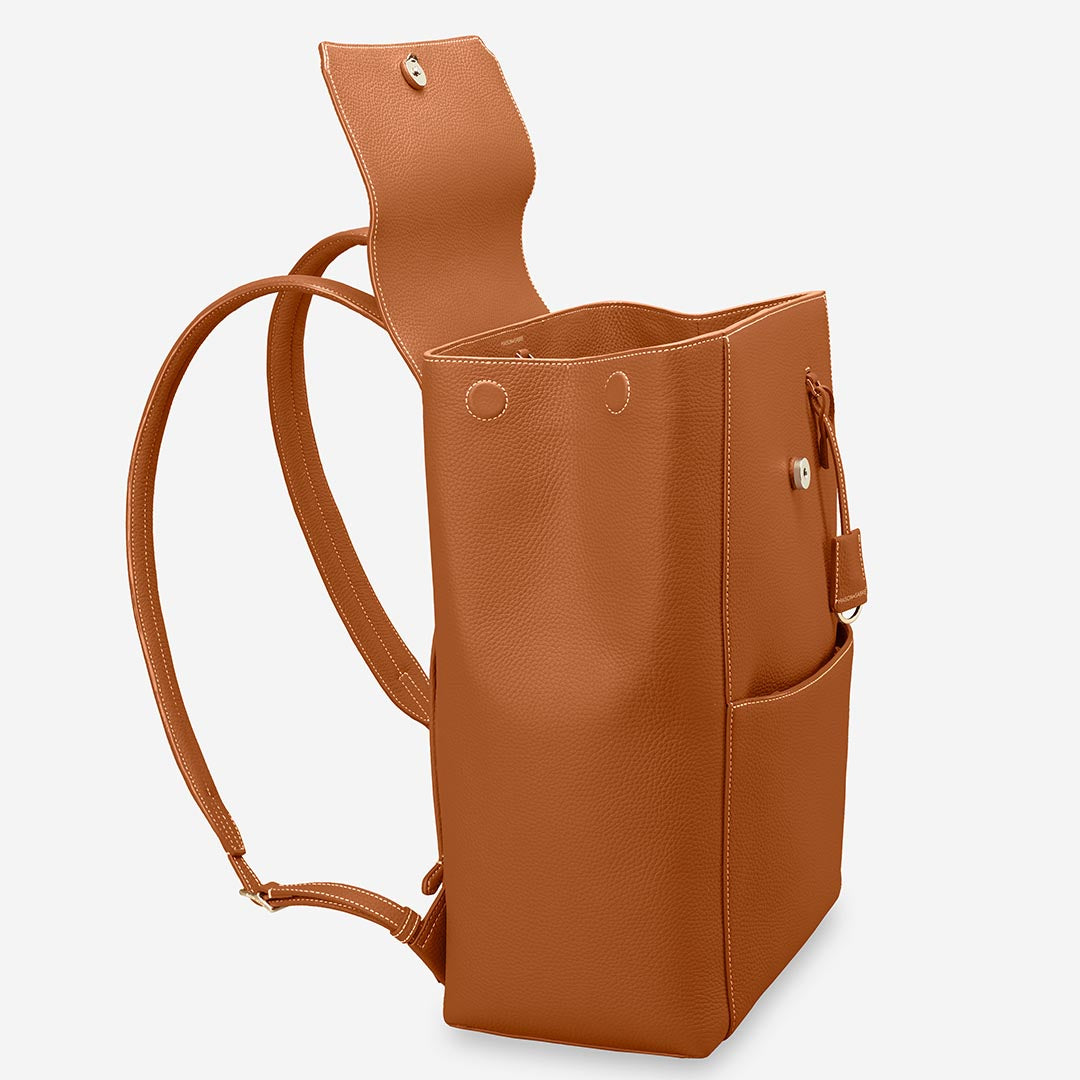 Large Soft Backpack in Pecan Brown | MAISON de SABRÉ