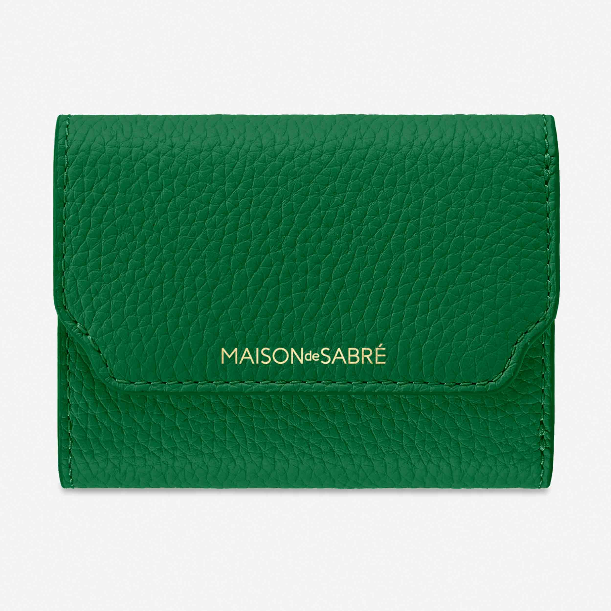 Trifold Wallet in Emerald Lily | MAISON de SABRÉ