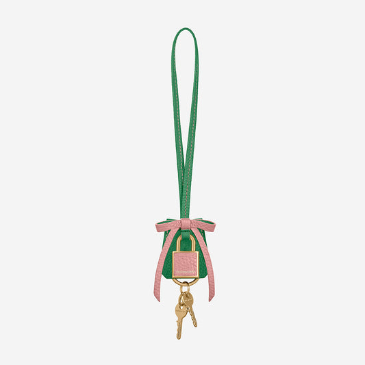The Bow Padlock Charm - Emerald Lily