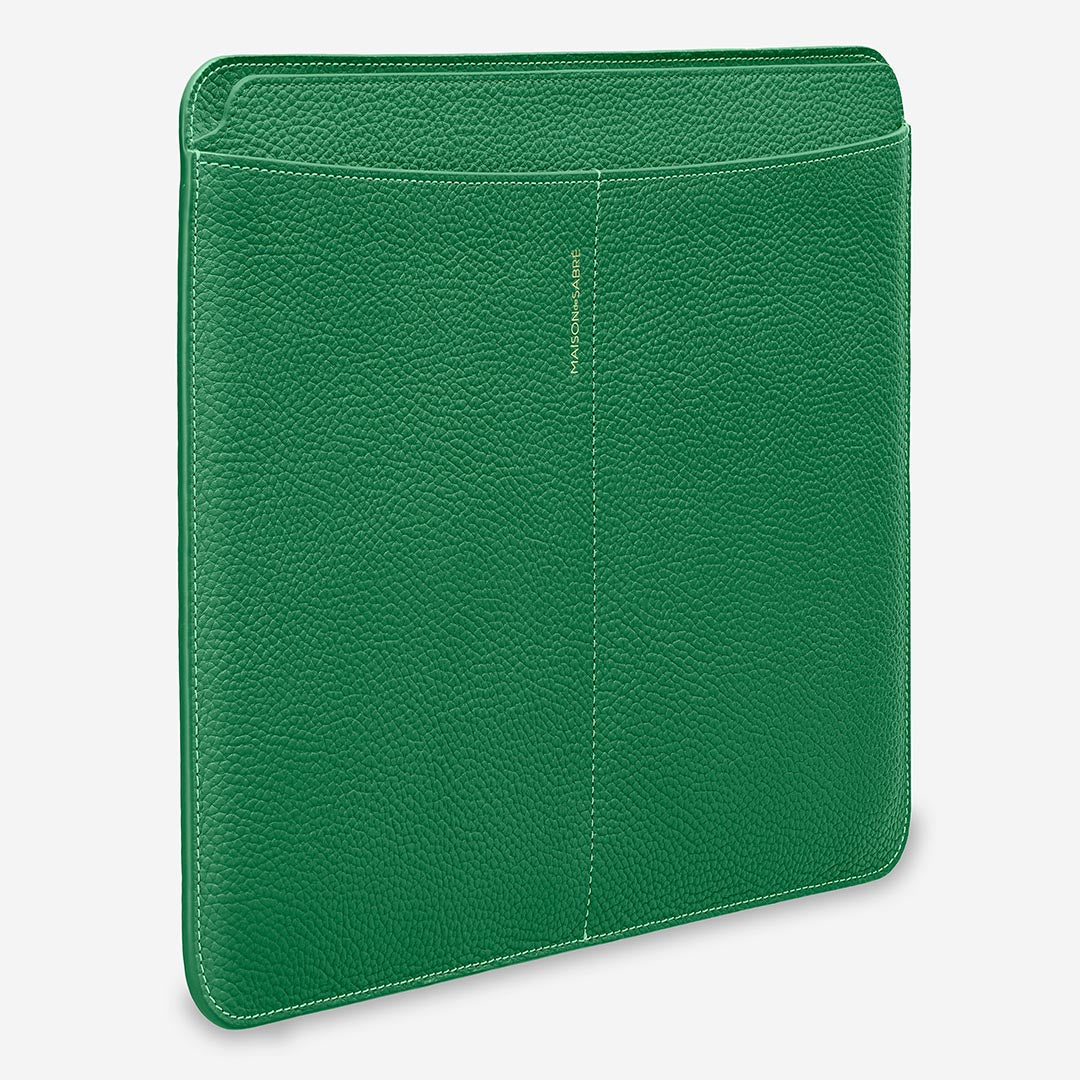 Green leather laptop sleeve Clearance