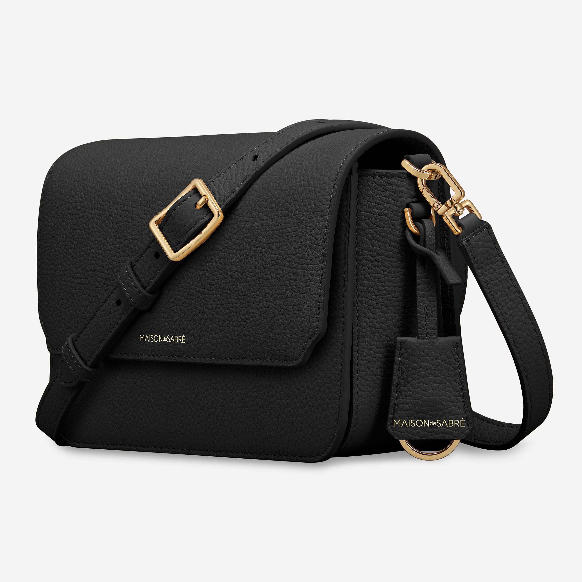 Medium Flap Bag in Black Caviar | MAISON de SABRÉ