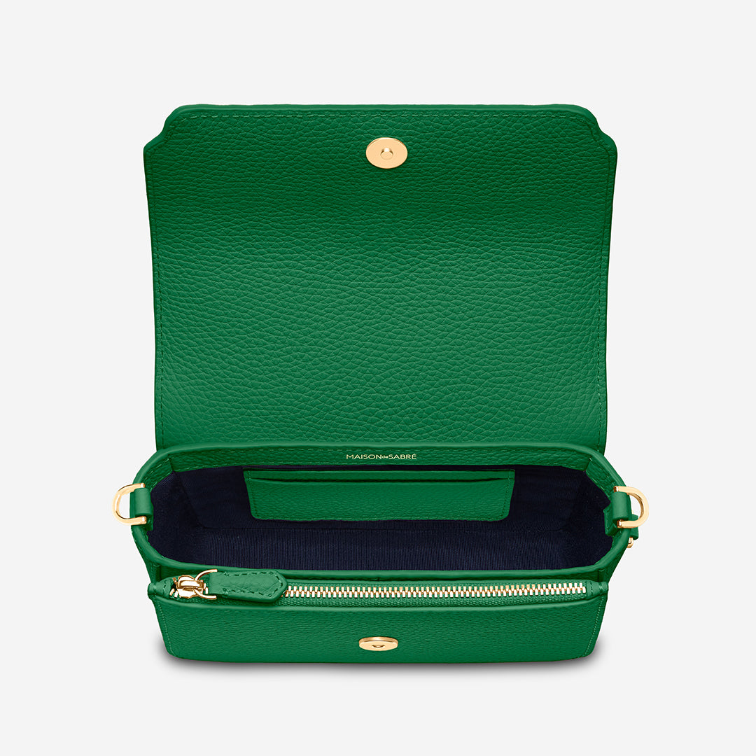 The Mini Flap Bag - Emerald Green