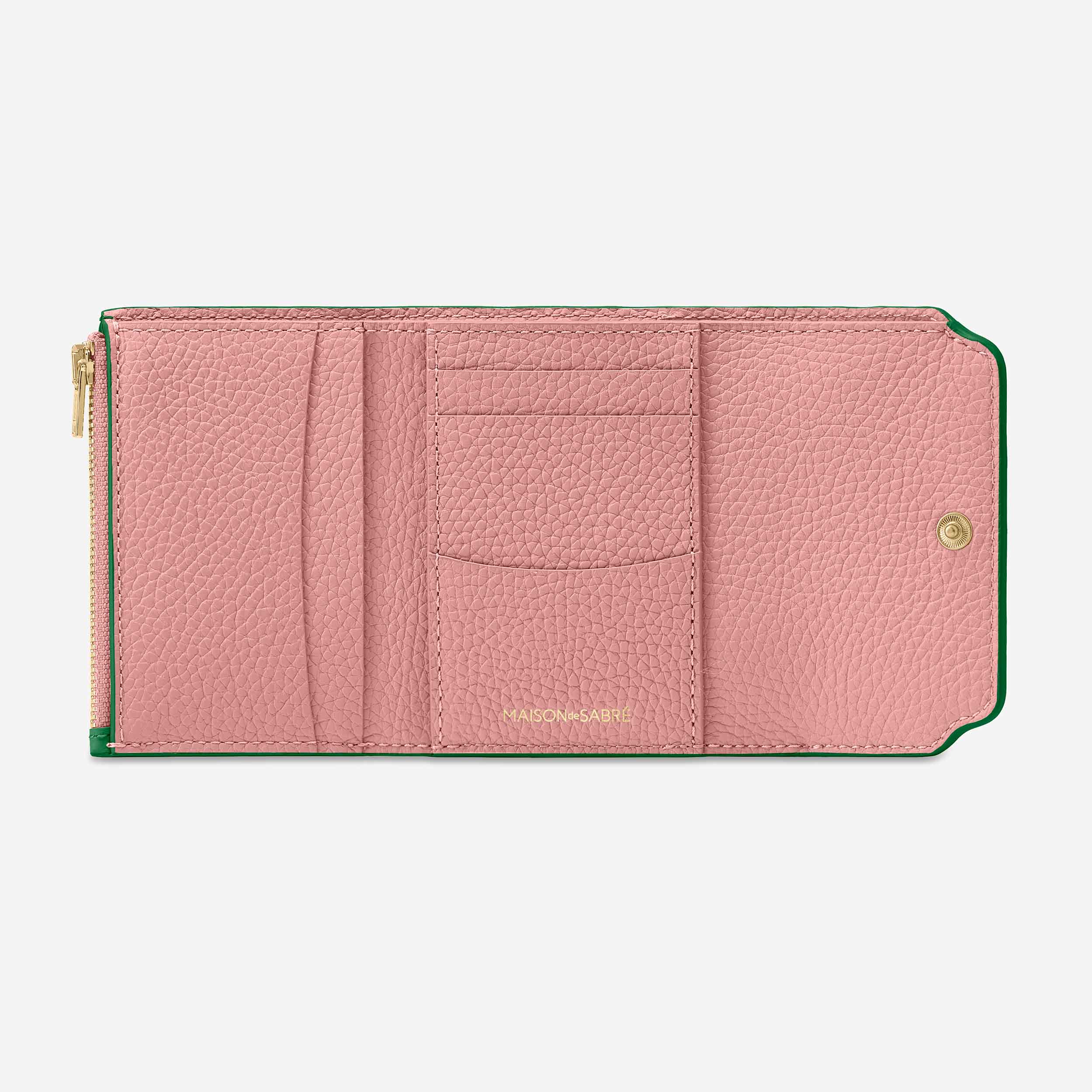 Trifold Wallet in Emerald Lily | MAISON de SABRÉ