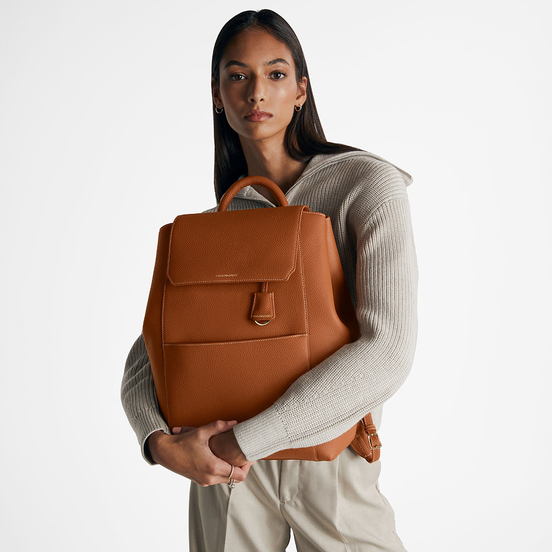 Large Soft Backpack in Pecan Brown | MAISON de SABRÉ