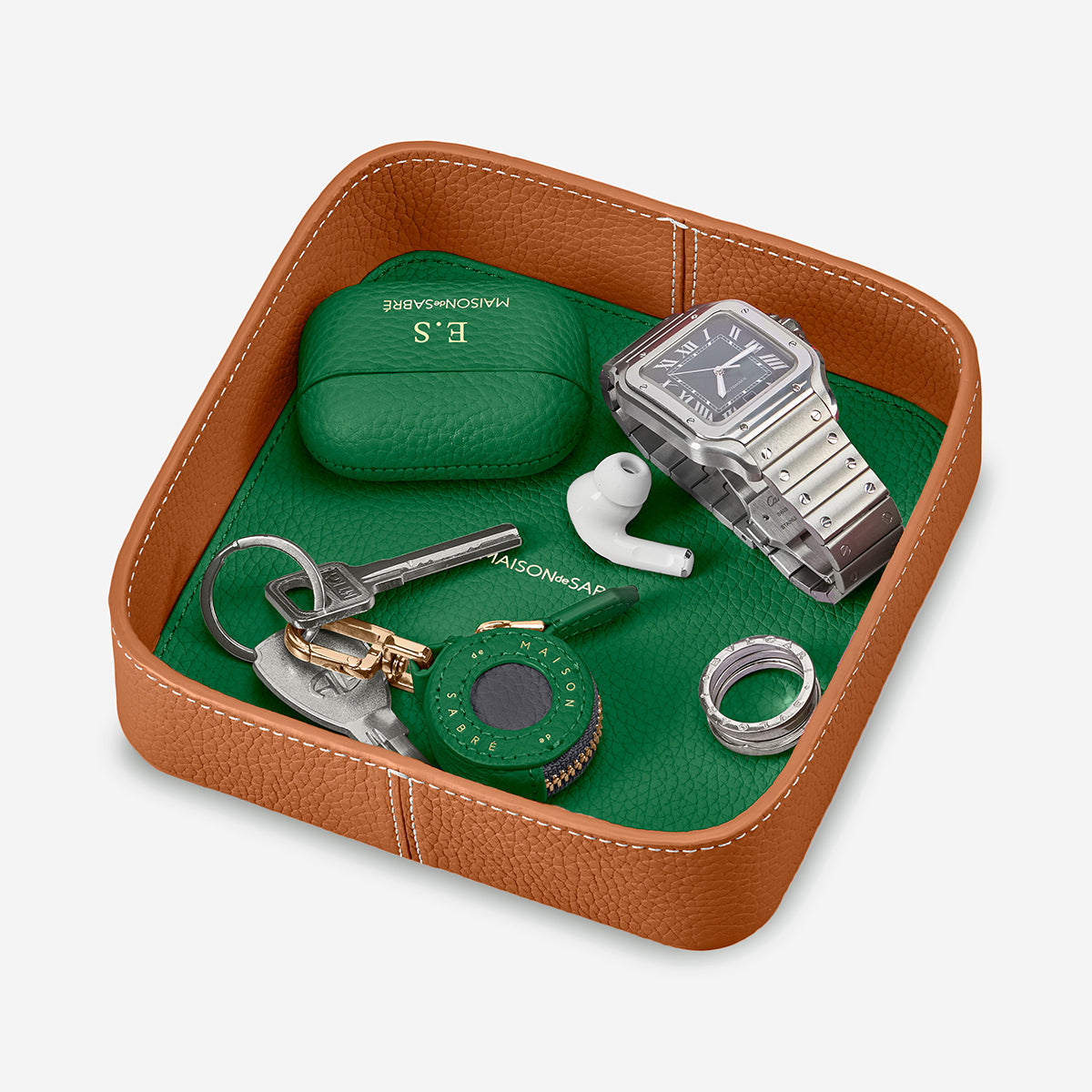 The Catchall Tray - Pecan Emerald