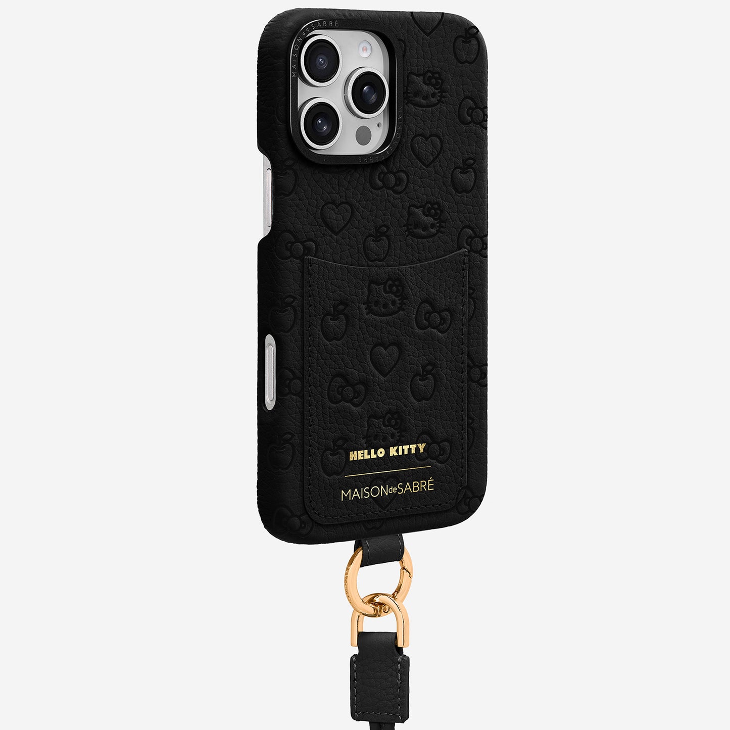 The Sling Phone Case iPhone 16 Pro Max - Black Caviar (Hello Kitty)