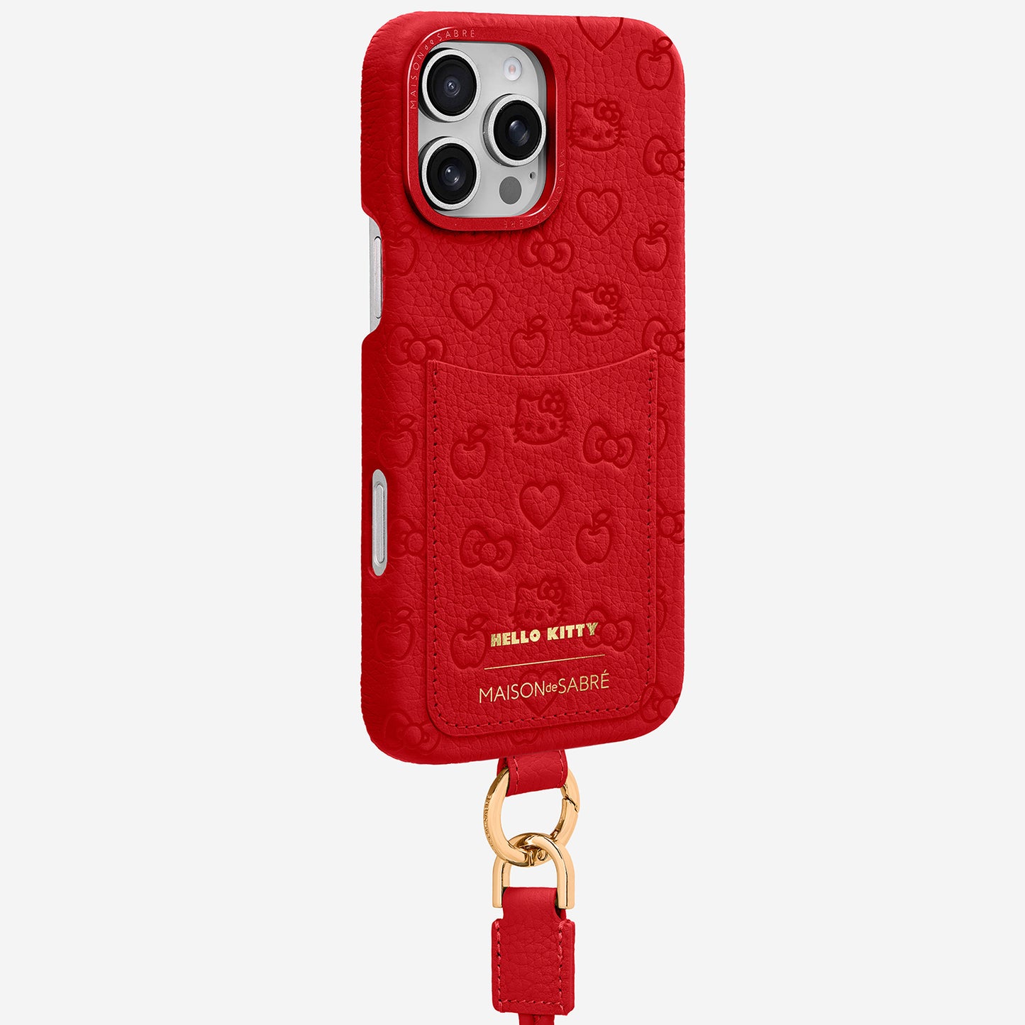 The Sling Phone Case iPhone 16 Pro Max - Pomegranate Red (Hello Kitty)