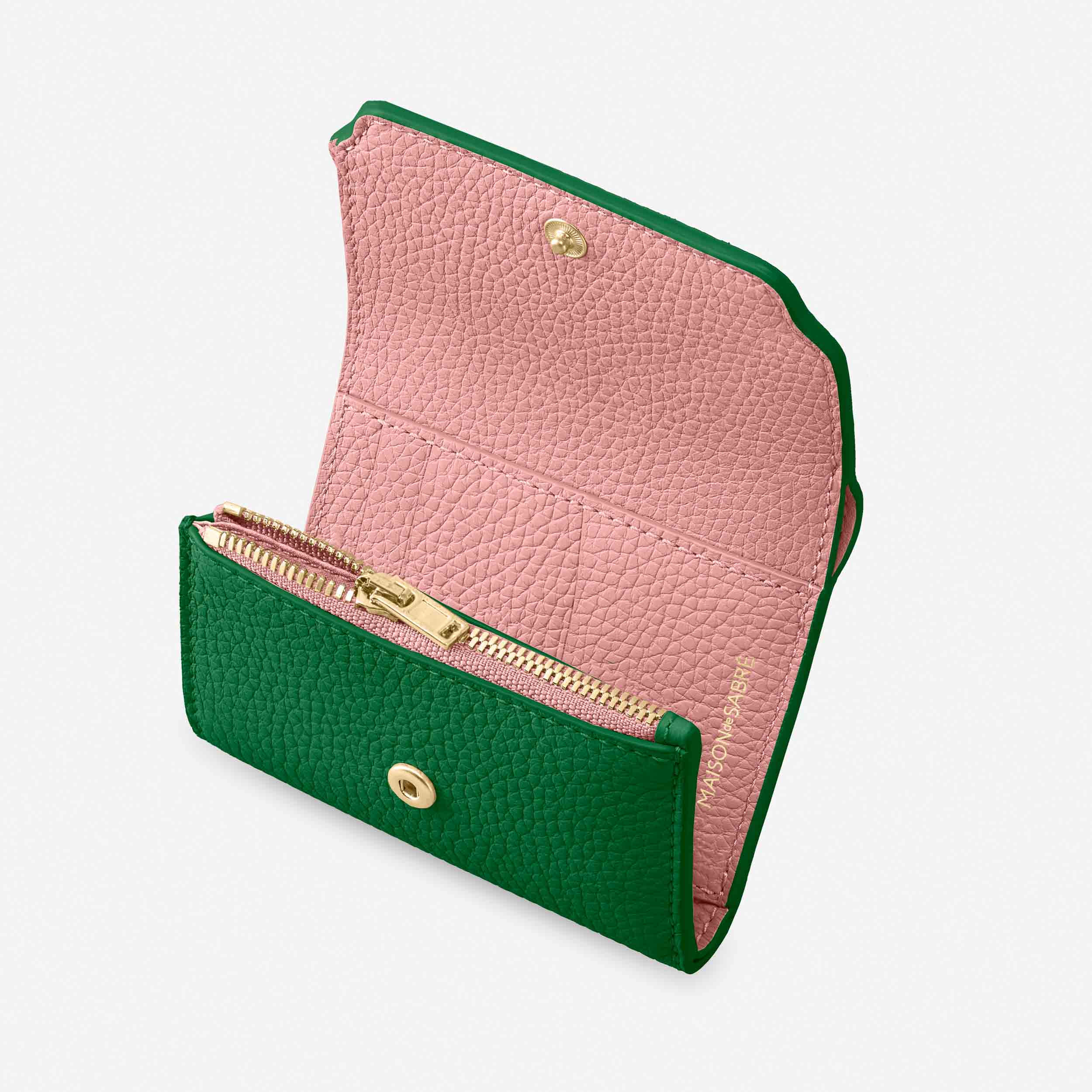 Trifold Wallet in Emerald Lily | MAISON de SABRÉ