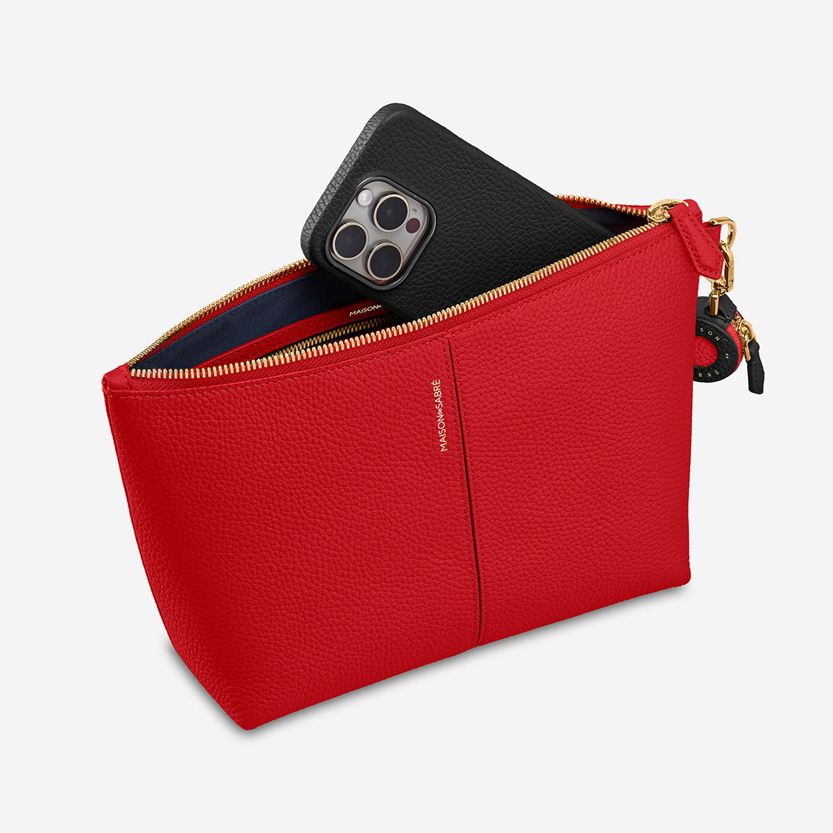 The Medium Flaire Pouch - Pomegranate Red