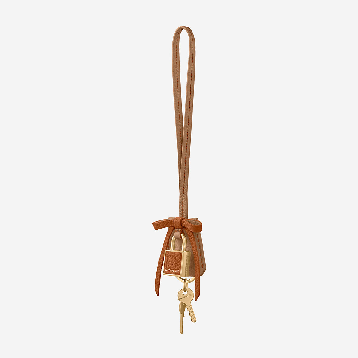 The Bow Padlock Charm - Sandstone Pecan