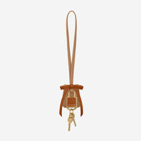 The Bow Padlock Charm - Sandstone Pecan