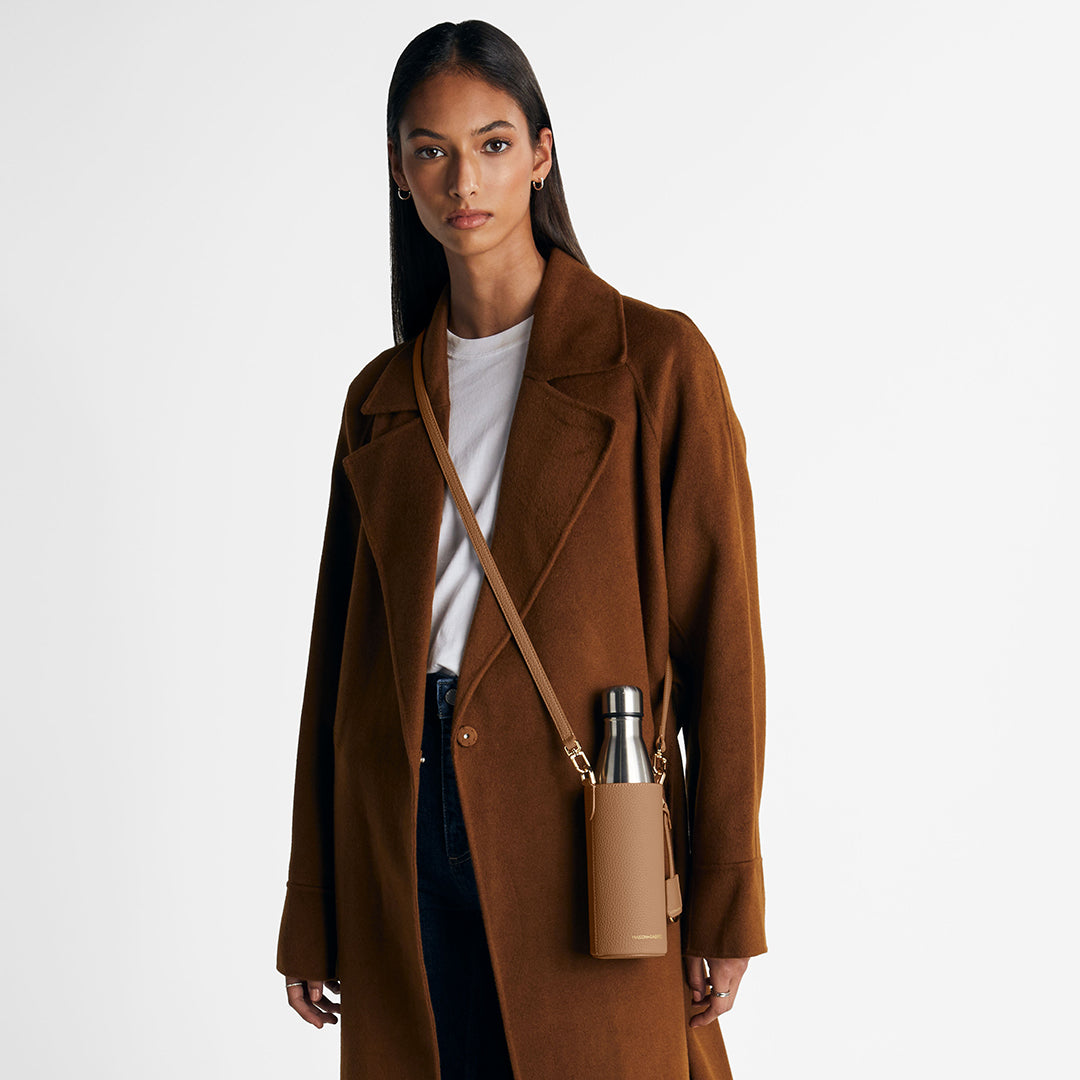 The Crossbody Water Bottle - Sandstone Brown