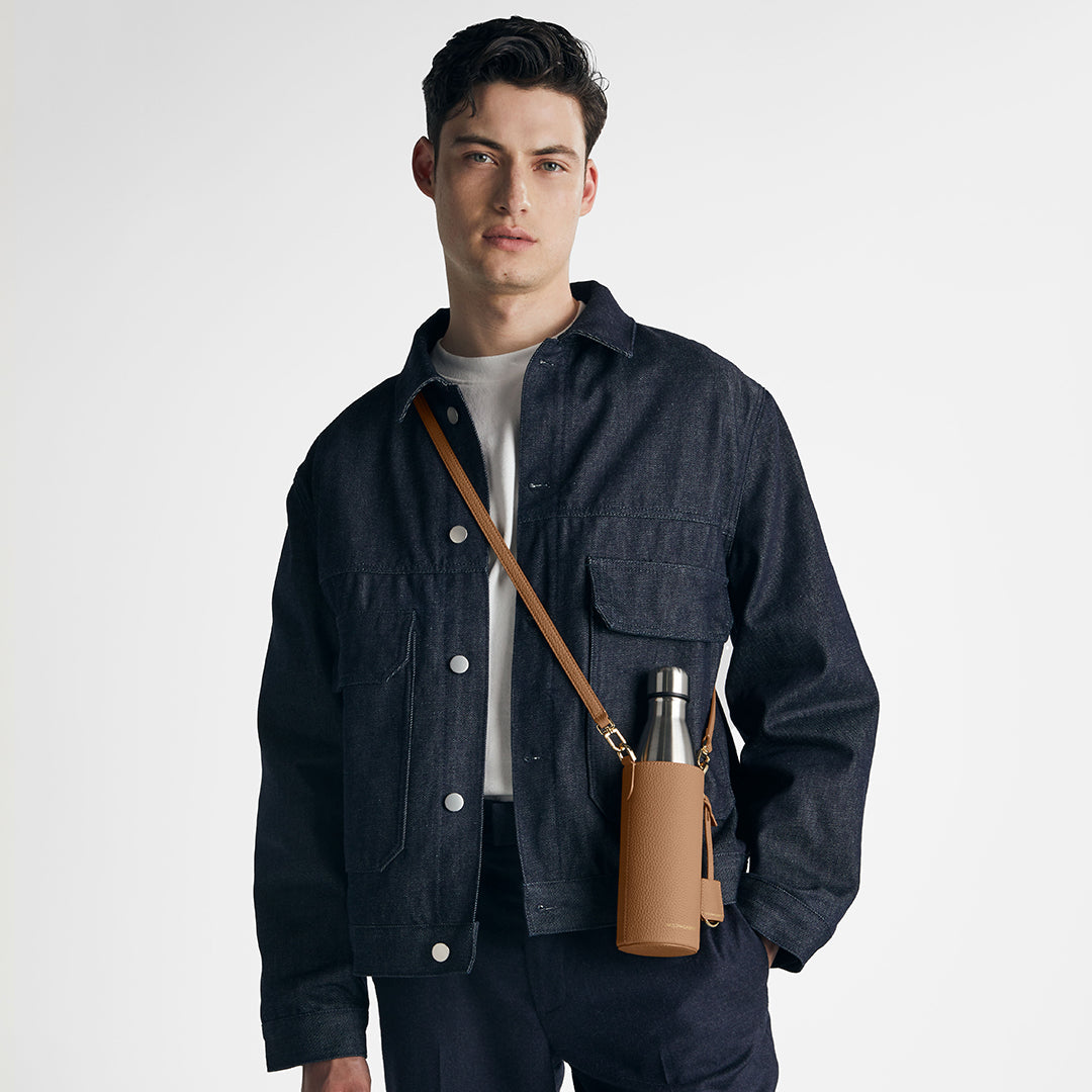 The Crossbody Water Bottle - Sandstone Brown