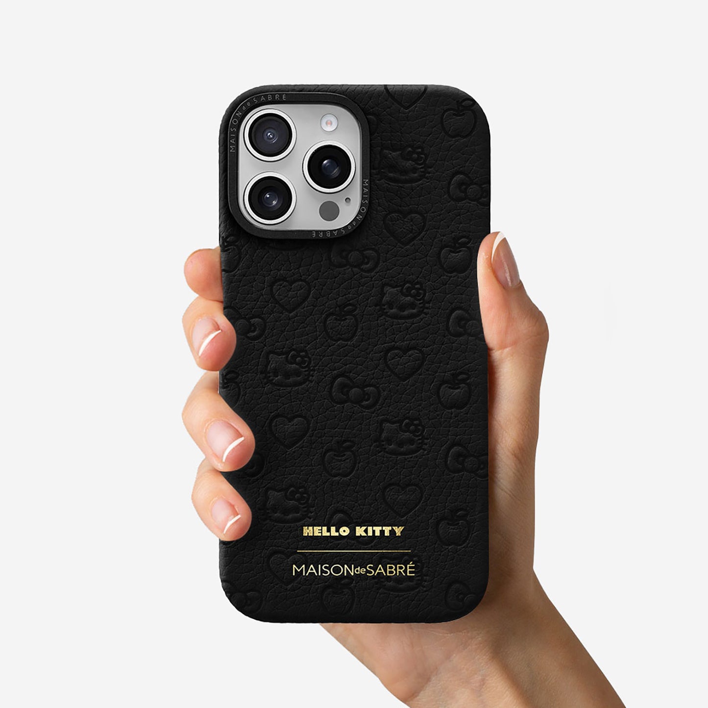 iPhone 16 Pro Case - Black Caviar (Hello Kitty)